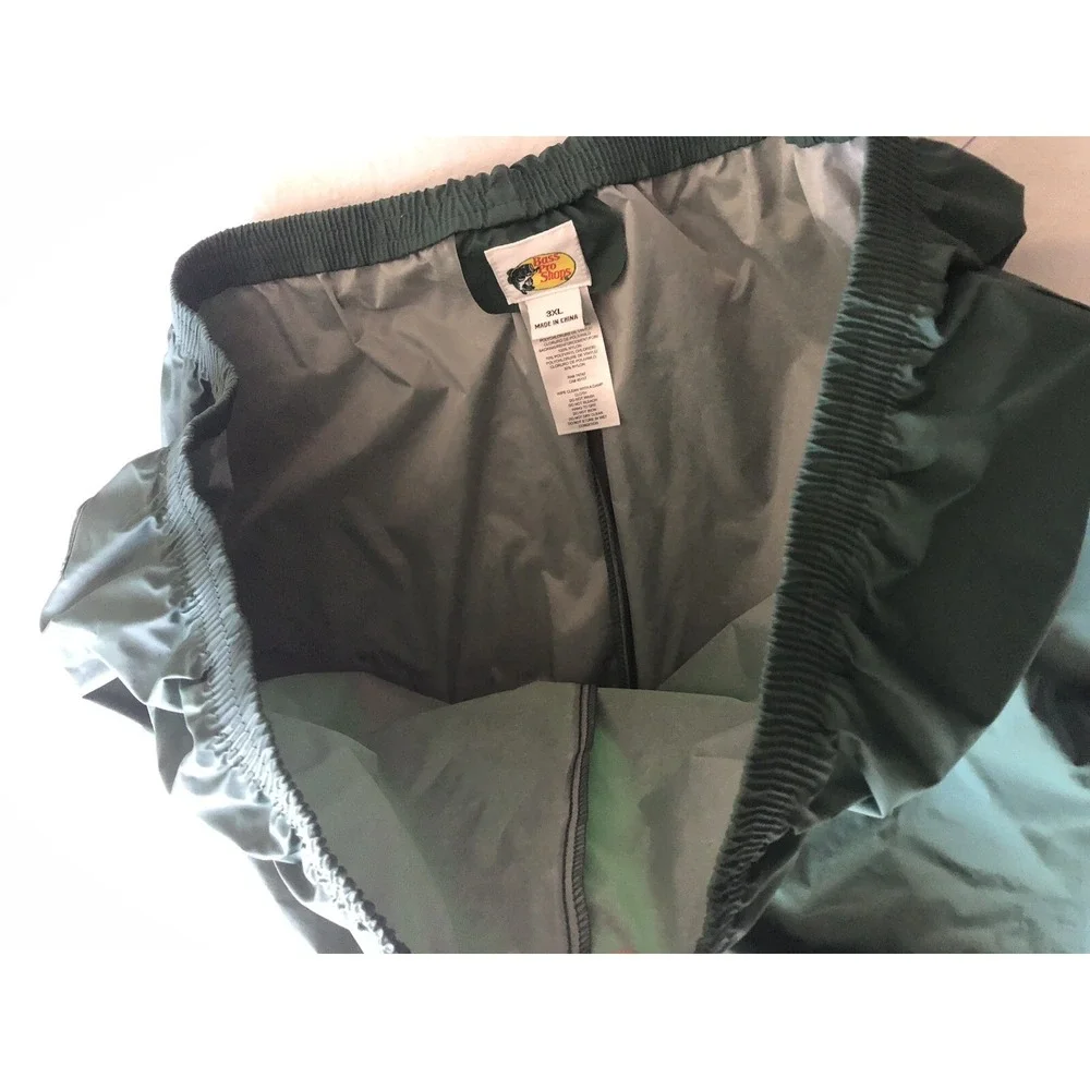 Bass Pro‎ Shop Size 3XL XXXL Green lined nylon rain outdoor pants